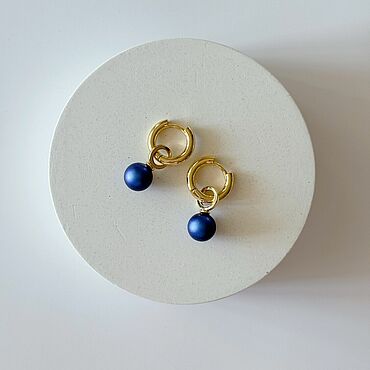 Украшения ручной работы. Ярмарка Мастеров - ручная работа Серьги-конго с жемчугом Swarovski. Handmade.