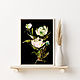 Mini paintings with flowers on a black background. Three small paintings. Pictures. Zabaikalie. Online shopping on My Livemaster.  Фото №2