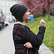 Шапка вязаная кашемировая Гармония графитовая двойная. Шапки. Анна Шункина Вяжу тепло Шарфы Шапки. Ярмарка Мастеров.  Фото №6