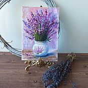 Картины и панно handmade. Livemaster - original item Lavender oil painting in a vase! still-life. Handmade.