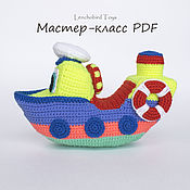 Материалы для творчества handmade. Livemaster - original item Ship amigurumi pattern. Crochet small skipper boat. Handmade.
