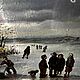 Винтаж: Антикварная картина «Зимние развлечения» (Eisvergnügen), 1911. Картины винтажные. Антиквариат из Франции и Германии. Ярмарка Мастеров.  Фото №11