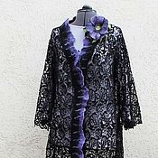 Одежда handmade. Livemaster - original item Cape coat with felted trim. Handmade.