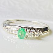 Украшения handmade. Livemaster - original item Buy an emerald and diamond ring 