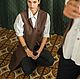 Заказать Элегантный асимметричный жилет с карманами. Haptic path (Nina). Ярмарка Мастеров. . Жилеты Фото №3