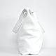 Bag Package leather white String bag T shirt medium shoulder. Sacks. BagsByKaterinaKlestova (kklestova). My Livemaster. Фото №4