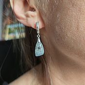 Украшения handmade. Livemaster - original item Earrings with Aquamarine, Beryl from Transbaikalia. Handmade.