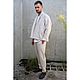 Жакет унисекс из крапивы твил Рами Ramie Japanese Sumo Jacket Ecru. Пиджаки мужские. VÄN Studio. Интернет-магазин Ярмарка Мастеров.  Фото №2