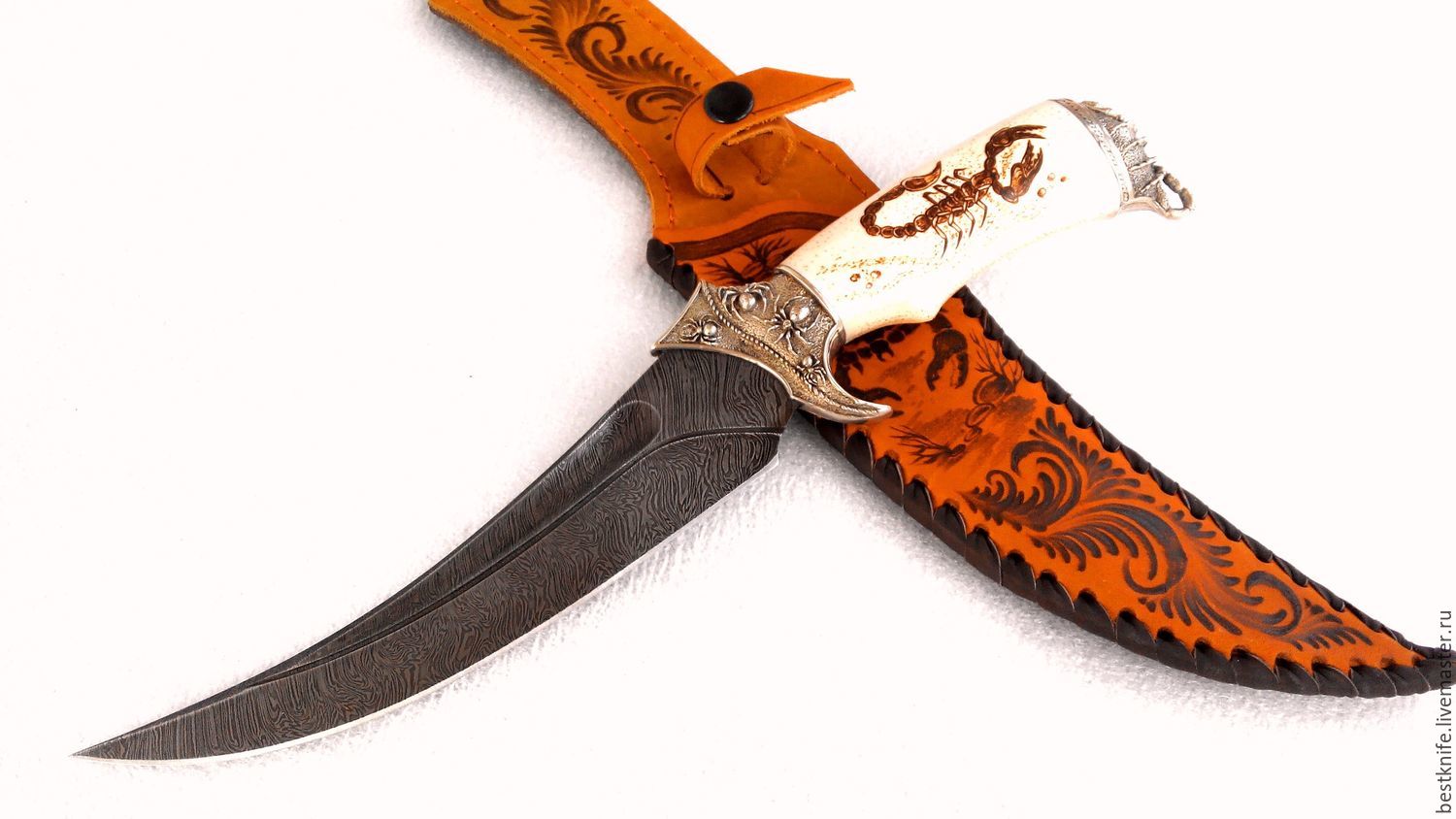 Knife 'Scorpion' from Damascus steel, Knives, Pavlovo,  Фото №1