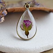 Украшения handmade. Livemaster - original item The pendant is made of resin with real flowers. Pendant with rose hips. Handmade.