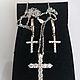 Earrings with cross pendants with moissanites. Congo earrings. Silverluxe. My Livemaster. Фото №6