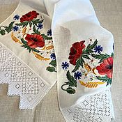 Свадебный салон handmade. Livemaster - original item Linen towel with embroidery 