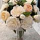 Букет пионов с розами в вазе в имитации воды. Букеты. Flowers16kzn-. Ярмарка Мастеров.  Фото №6