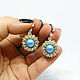 Серьги Iridescent Light Blue, серьги с жемчугом Сваровски. Серьги классические. Бисерная мастерская Ленивца. Ярмарка Мастеров.  Фото №5