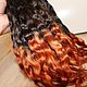 Hair for dolls is natural (Ombre 2 colors Dark brown/Tobacco), Doll hair, Kamyshin,  Фото №1