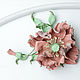 Decoration made of leather poppy Pink mint. Brooches. lanssveta. My Livemaster. Фото №4
