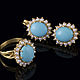 Juego de plata con turquesa y perlas, Jewelry Sets, Moscow,  Фото №1