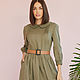 Olive-colored linen dress with a collar. Dresses. molinialife. Online shopping on My Livemaster.  Фото №2