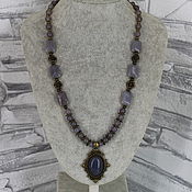 Украшения handmade. Livemaster - original item Necklace with agate pendant 