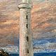 Старый маяк на берегу 30 на 40см Картина белый маяк в море масло холст. Картины. Картины от  Ирины. Ярмарка Мастеров.  Фото №6