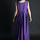 Loose, linen dress-purple - DR0171LE, Dresses, Sofia,  Фото №1
