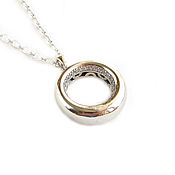 Украшения handmade. Livemaster - original item Pendant with cubic zirconia, pendant circle, pendant circle, pendant in the form of a circle. Handmade.