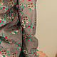 Летняя серая блузка с принтом из цветов и птиц, с бантом. Блузки. Скромное обаяние (Александра). Ярмарка Мастеров.  Фото №6