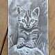 Графика картина простым карандашом картина котик. Картины. Таня Тавгалова. Интернет-магазин Ярмарка Мастеров.  Фото №2
