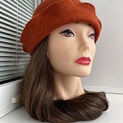 Аксессуары handmade. Livemaster - original item Felted hat The Terracotta Hat. Handmade.