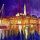  Oil Painting Landscape ' Night Rovinj', Pictures, Moscow,  Фото №1