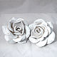 White and gold roses-furniture handles, D-10cm, Furniture fittings, Moscow,  Фото №1