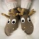 Вязаные носки Новогодние носки Олень. Носки. Вязаные носки CraftSocks. Интернет-магазин Ярмарка Мастеров.  Фото №2