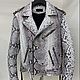 Jackets: leather jacket made of genuine python leather, in natural gray colors, Outerwear Jackets, St. Petersburg,  Фото №1
