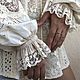 Блуза в стиле бохо Одетта cream с длинными рукавами из шитья и кружева. Блузки. ДРУГАЯ ОДЕЖДА Марианна♡. Ярмарка Мастеров.  Фото №8