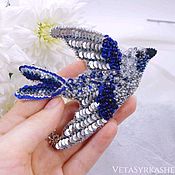 Украшения handmade. Livemaster - original item Brooch bird swallow embroidered with beads. Handmade.