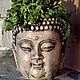 Buddha planters for cacti and succulents pot Head Buddha. Pots1. Decor concrete Azov Garden. My Livemaster. Фото №5