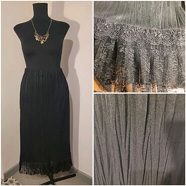 Одежда ручной работы. Ярмарка Мастеров - ручная работа Юбка  с кружевом р. 46-48. Handmade.