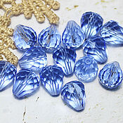 Материалы для творчества handmade. Livemaster - original item Beads Drops 12/10 mm Blue Sapphire 1 piece Briolettes. Handmade.