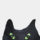 Шарф валяный Черный кот. Не верю приметам. Шарфы. Элегантный войлок  ProninA. Интернет-магазин Ярмарка Мастеров.  Фото №2
