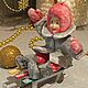 Ватная игрушка на ёлку «Девочка на санках». Елочные игрушки. Nina ArtHeart. Ярмарка Мастеров.  Фото №5