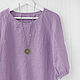 Order Lavender blouse made of 100% linen. etnoart (etnoart). Livemaster. . Blouses Фото №3