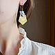 Pendientes Boho lila de latón con zafiro (ágata azul). Earrings. Strangell Jewelry. Ярмарка Мастеров.  Фото №6