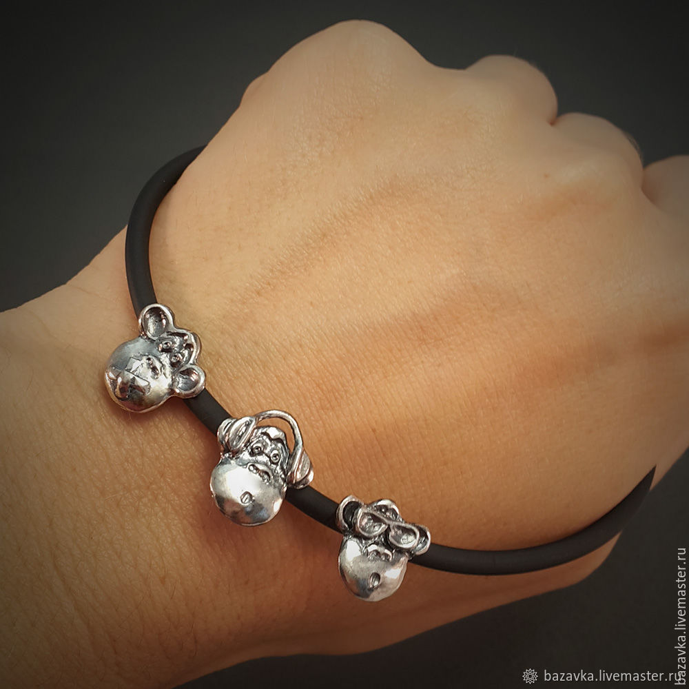 Серебряные подвески Три обезьяны в интернет-магазине Ярмарка Мастеров поцене 1100 ₽ – 7C91RRU