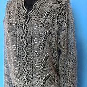 Одежда handmade. Livemaster - original item 263 down jacket knitted gray clothing. Handmade.