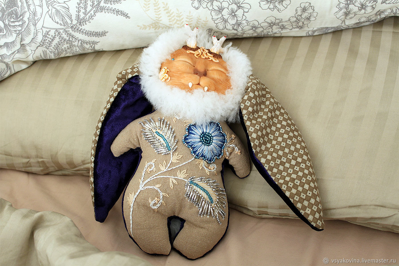Rabbit sleep Keeper (toy Scops owl, collectible, rabbit), Stuffed Toys, St. Petersburg,  Фото №1