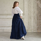 Одежда handmade. Livemaster - original item Linen skirt with belt and corset. Handmade.