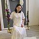 Юбка из белого льна ярусная с вышитым кружевом, пояс с резинкой. Юбки. Татьяна. Платья, рубашки из льна. Ярмарка Мастеров.  Фото №5