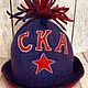 Банная шапка валяная «СКА». Банные принадлежности. ОКмикс. Интернет-магазин Ярмарка Мастеров.  Фото №2