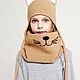 СНУД БЕЖЕВЫЙ КОТИК. Снуды. Woolcraft. Ярмарка Мастеров.  Фото №4