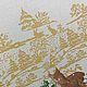 Ткань лен хлопок Лесная сказка Золото. Ткани. Оксана    Льняной мир. Ярмарка Мастеров.  Фото №5